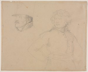 Studie av två soldater, 1818-1819. av Theodore Gericault