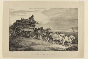 Kolvagnen, från olika ämnen från livet på sten av Theodore Gericault