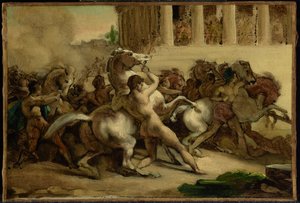 Loppet med de ryttarlösa hästarna av Theodore Gericault