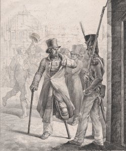 Den schweiziska vaktposten vid Louvren, 1819. av Theodore Gericault