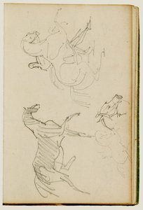 Tre studier på hästar av Theodore Gericault