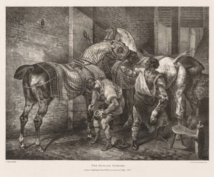 Olika ämnen från livet och på sten: The English Farrier av Theodore Gericault