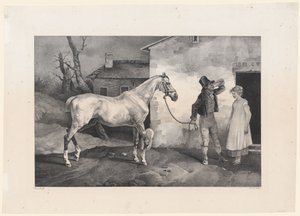En gammal häst vid dörren till ett värdshus (An Old Horse at the Door of an Inn) av Theodore Gericault