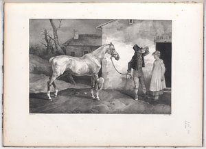 En gammal häst vid dörren till ett värdshus (An Old Horse at the Door of an Inn) av Theodore Gericault