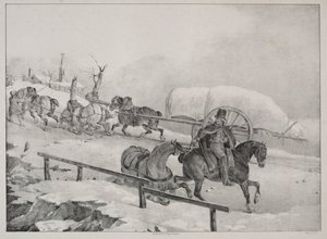 Vagnare som klättrar på en kulle av Theodore Gericault