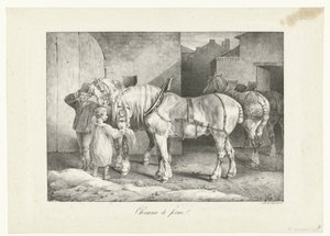 Werkpaarden Gårdshästar (titel på objekt) Fyra olika ämnen (serietitel) av Theodore Gericault