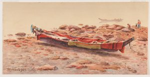 [Northwest Canoe], troligen 1884-86 eller 1903-14 (akvarell på papper)