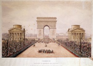 Den franske kejsaren Napoleon III (1808-1873) gick in i Paris 1852-12-2. Akvarell av Theodore Jung (1803-1865)