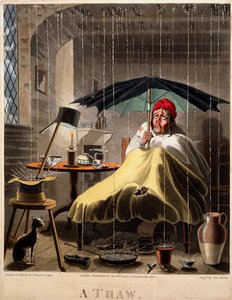 A Thaw, tryck gjort av George Hunt, 1827 (handfärgad gravyr)
