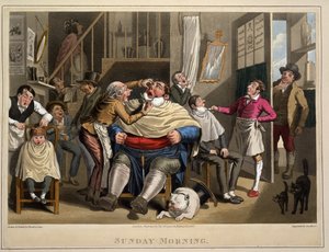 Söndag morgon, eng. George Hunt, pub. Thos. McLean, London, 1827 (handfärgad gravyr)
