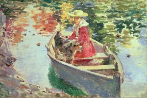 Miss Motes och hennes hundfår, 1893 av Theodore Robinson