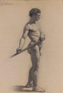 Studie av mansfiguren, 1875 av Theodore Robinson