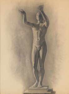 Studie av mansfiguren, 1875 av Theodore Robinson