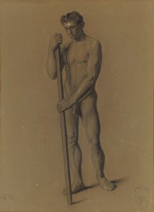 Studie av mansfiguren, 1875 av Theodore Robinson