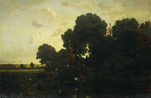 Kvällsskymning av Theodore Rousseau