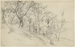 Skog i Boisrémond (recto); Stuga i en skog (verso) av Theodore Rousseau