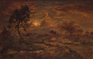 Solnedgång nära Arbonne, ca. 1860-65.