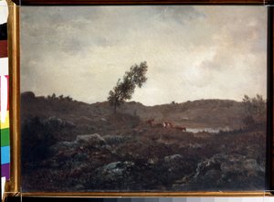 Utsikt över Barbizon (Utsikt över Barbizon). Målning av Theodore Rousseau (1812-1867). Olja på trä, 24 x 32 cm, sent 1840. Franska skolan i Barbizon. Pushkin Museum of Fine Arts, Moskva.
