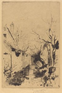 En liten bäck på vintern, Wiltshire av Theodore Roussel