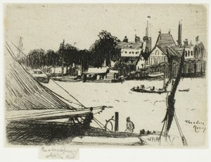 Battersea från Chelsea av Theodore Roussel