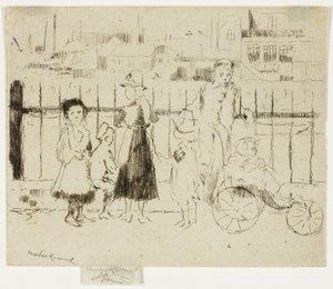 Events Over the Railings, Chelsea Embankment av Theodore Roussel
