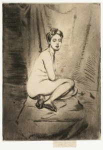 Figur av en kvinna som hukar av Theodore Roussel