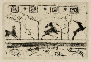 Stags, en studie för dekoration av en ram (tredje versionen) av Theodore Roussel
