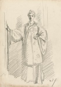 Stående figur i en kinesisk klänning av Theodore Roussel
