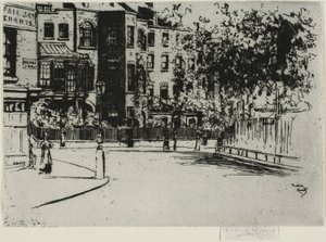 The Corner of Cheyne Walk, Chelsea av Theodore Roussel