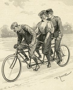 Cykel för tre personer, kallad tandemcykel