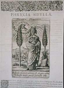 Phrygia Sibylla, kopia av en illustration från Jean-Jacques Boissards "De Divinationewet Magicis Praestigiis". av Theodore de (after) Bry