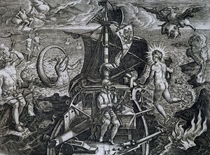 Allegori över Ferdinand Magellans resor (1480-1521), gravyr av Theodor de Bry (1528-1598) av Theodore de Bry
