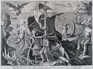 Allegori om Ferdinand Magellans resor (1480-1521), av Theodor de Bry (1528-1598) av Theodore de Bry