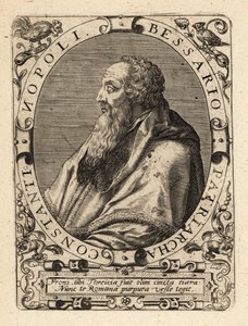 Basilios Bessarion, patriark av Konstantinopel. av Theodore de Bry