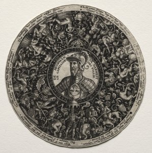 Design för ett fat med medaljonger, ca. 1558. av Theodore de Bry