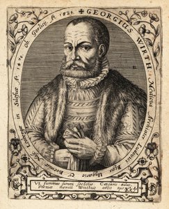George Wirth, tysk läkare, född i Gorlice 1424. av Theodore de Bry