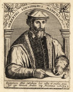 Gilbert Fusch av Limburg, holländsk läkare, 1504-1567. av Theodore de Bry
