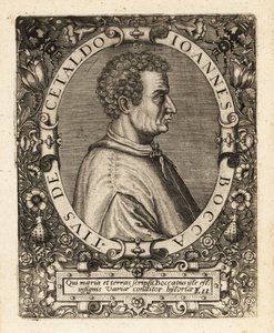 Giovanni Boccaccio, italiensk författare. av Theodore de Bry