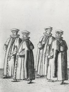 Livsmedelsaffärer i Sir Philip Sidneys begravningskort på väg till St. Pauls Cathedral, 1587 av Theodore de Bry