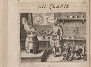 Illustration för Tripus Avrevs, det vill säga tre avhandlingar av utvalda kemister.., 1618 av Theodore de Bry