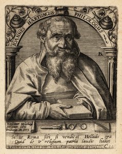Johannes Hartung, tysk grekist och hebreist av Theodore de Bry