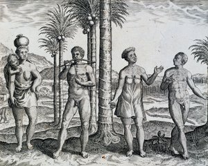 Ursprunget Etiopien, från arbete India Orientalis gravyr av Theodor de Bry (1528-1598), Afrika av Theodore de Bry
