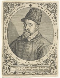 Porträtt av kompositören Philippe de Monte (1521-1603) av Theodore de Bry