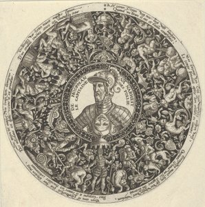 Porträtt av hertigen av Alva, från en serie Tazza-designer, ca. 1588. av Theodore de Bry