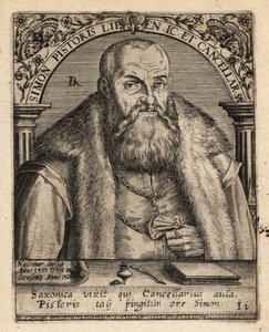 Simon Pistoris den yngre, tysk jurist. av Theodore de Bry