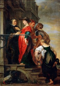 La Visitation de la Vierge Marie - The Visitation of the Blessed Virgin Mary, av Thulden, Theodoor, van (1606-1669). Olja på duk, före 1669. Mått : 205x144 cm. Konsthistoriska museet, Vienne