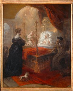 Sankt Franciskus av Paola profeterar om en son till Louise av Savojen ...