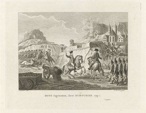 Erövring av Mons, 1792 Mons taken, av Dumourier 1792 (titel på objekt)