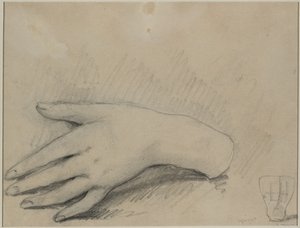 Studie av en kvinnas hand (verso)