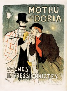 Annonsaffisch för sångarna Mothu & Doria av Théophile Alexandre Steinlen